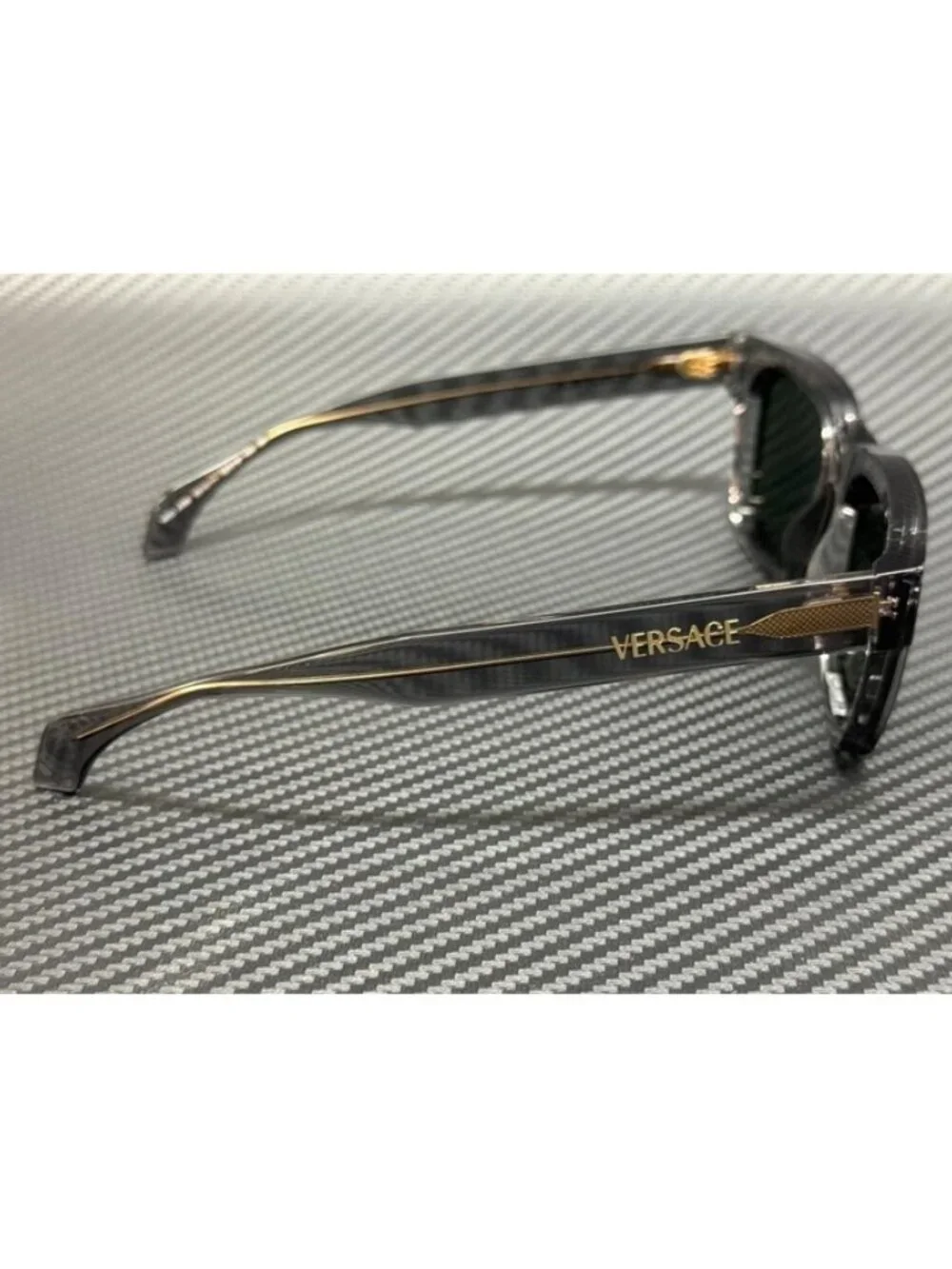 New Versace Men Transparent Grey Sunglasses 52-19-140